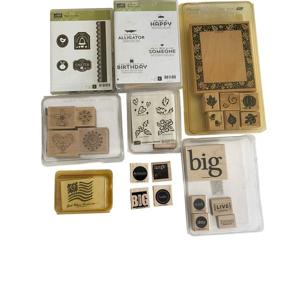STAMPIN' UP! MIXED lot of Discontinued Mounted Rubber Stamps Vintage 2000’s
